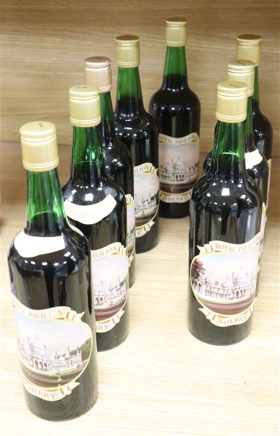 Nine bottles of Royal Pavilion Sherry, imported by Brighton Wine Company